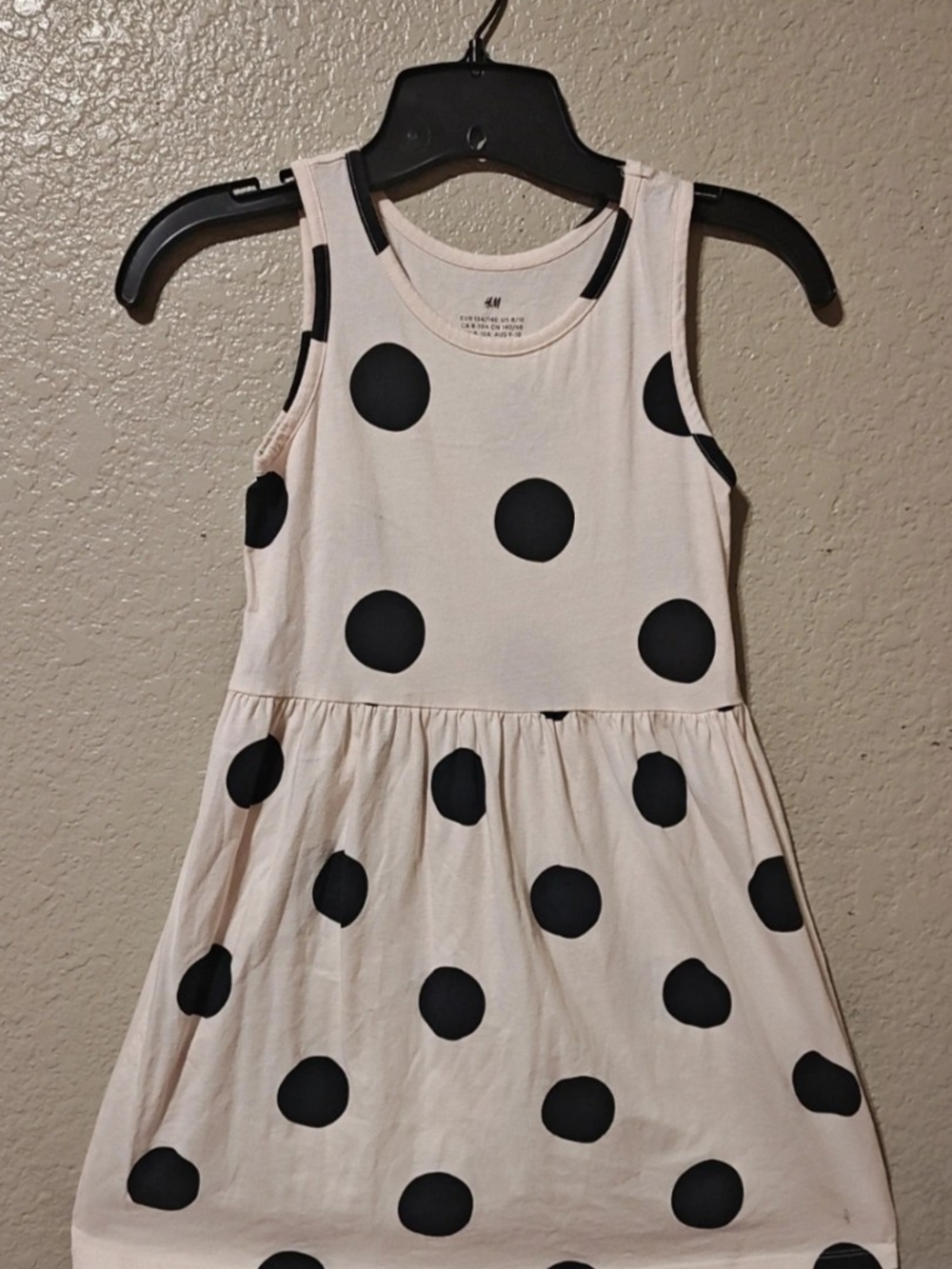 H&M Pink Sleeveless Polka Dot Casual Dress